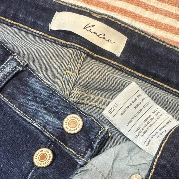 KanCan Women's Distressed Dark Blue Flare Jeans - Picture 4 of 5